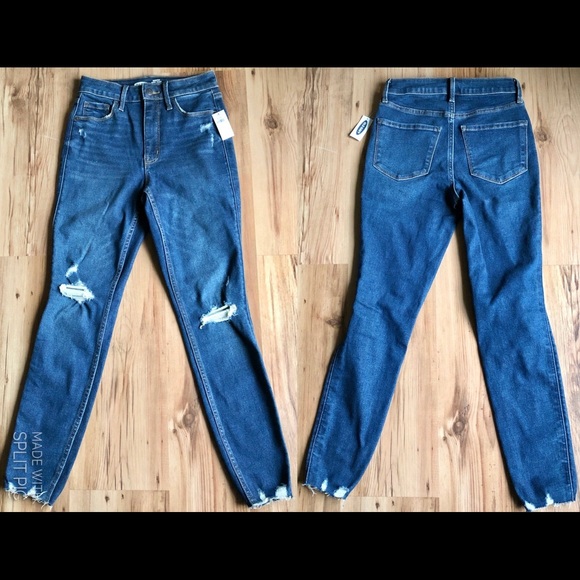 NEW Rockstar 360 Stretch Super Skinny Ripped Ankle Jeans Blue Size 0 Waist 25 - Picture 3 of 16